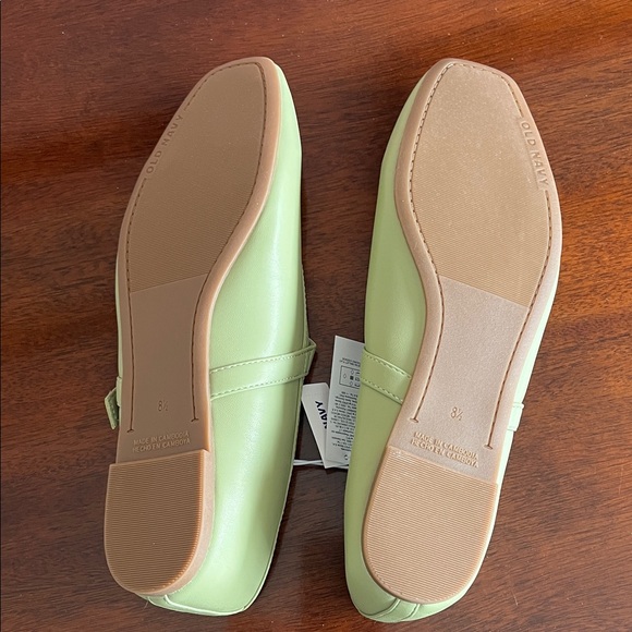 Old Navy Sage Green Mary Jane Flats with Buckle Strap - Picture 3 of 4